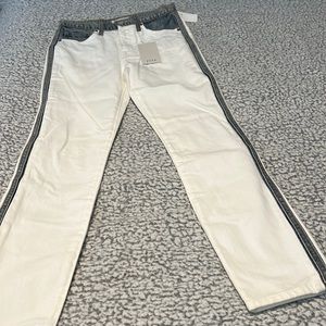 Joie “Gracelyn” White Jeans with blue accent